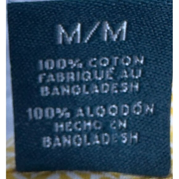 Perry Ellis Shirt Mens M Golden Mustard Long-Sleeve Cotton Geometric Pattern - Picture 5 of 10